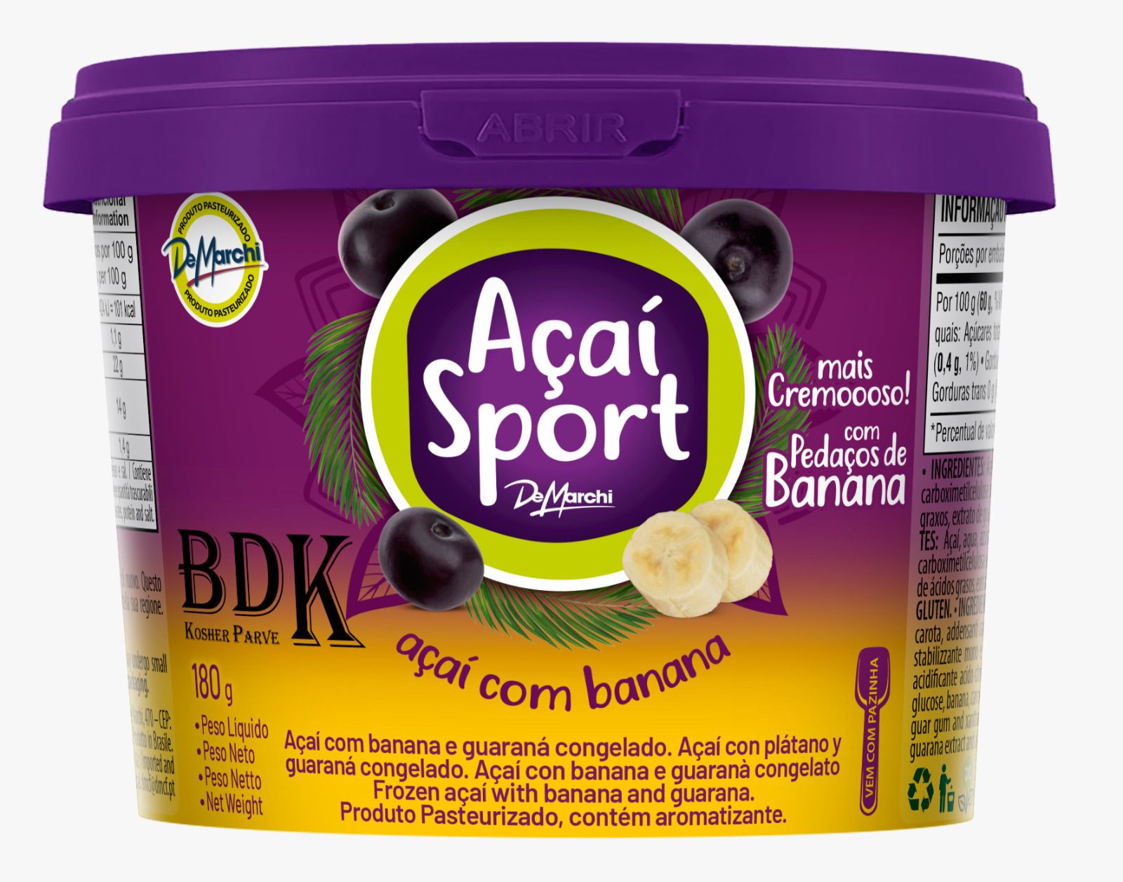 Acai-com-banana.jpeg DEMARCHI Açaí Sport mit Banana – Açaí Sport com Banana, 180g – Bild 1