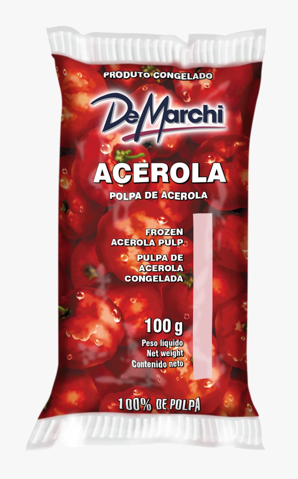 De-Marchi-polpa-de-acerola.jpeg DEMARCHI Acerola Fruchtpüree – Polpa de Acerola, 100g – Bild 1