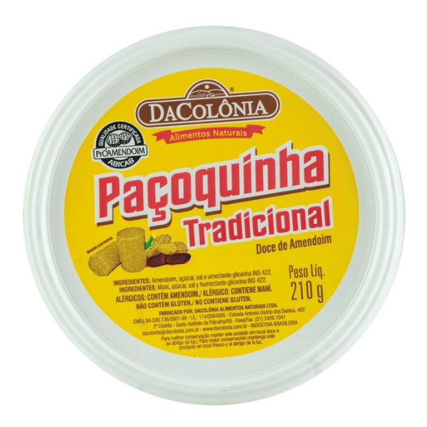 Dacolonia Feiner Erdnuss-Riegel Paçoca Rolha Tradicional 210g