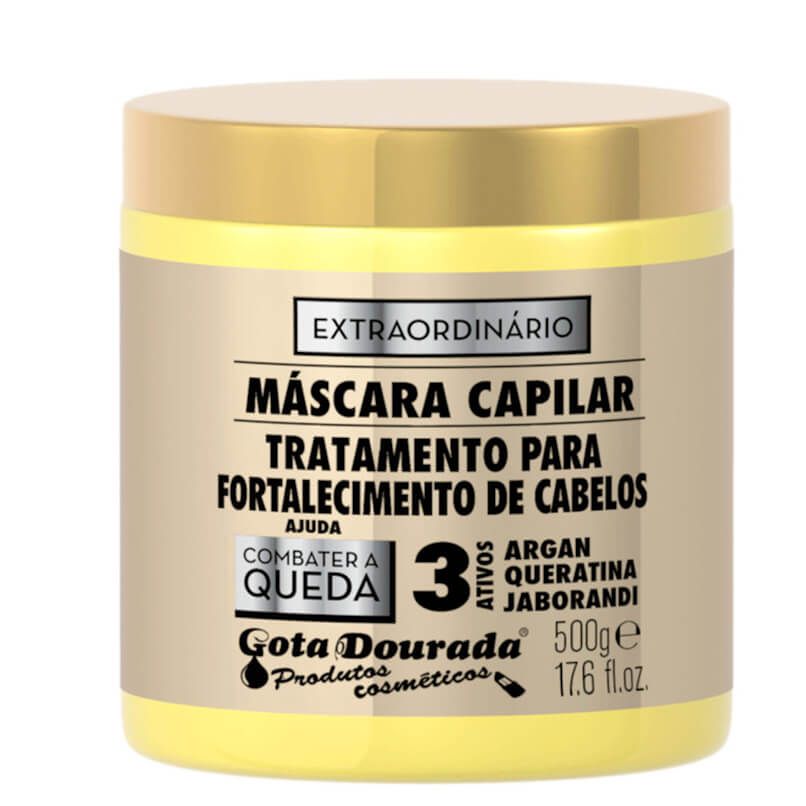gota-dourada-mascara-fortalecimento-extraordinario-500g.jpg Haarmaske zur Stärkung - Außergewöhnliche Stärkung 500g – Bild 1