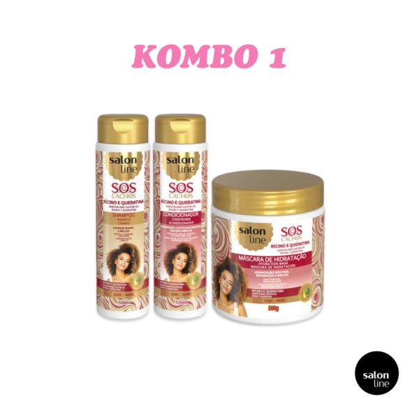 Set Salon Line S.O.S Locken Rizinusöl und Keratin Full